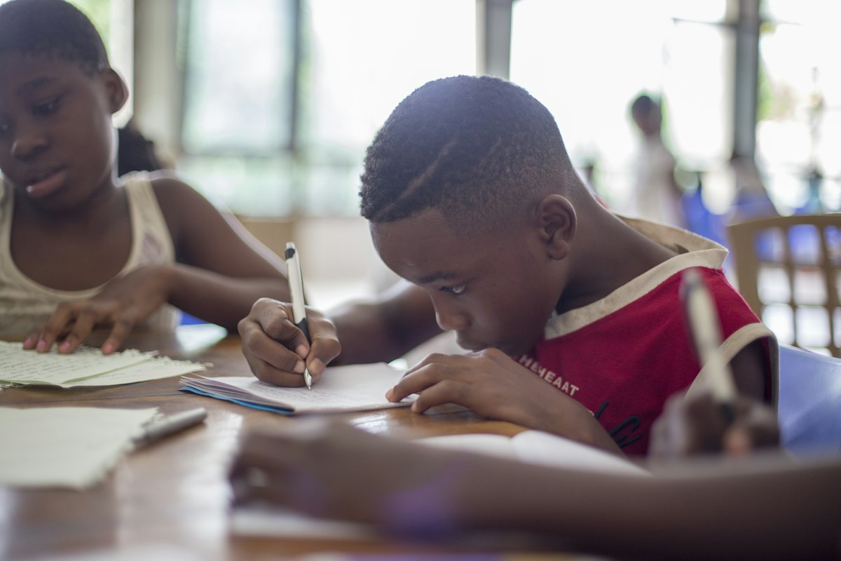 Students working on homework